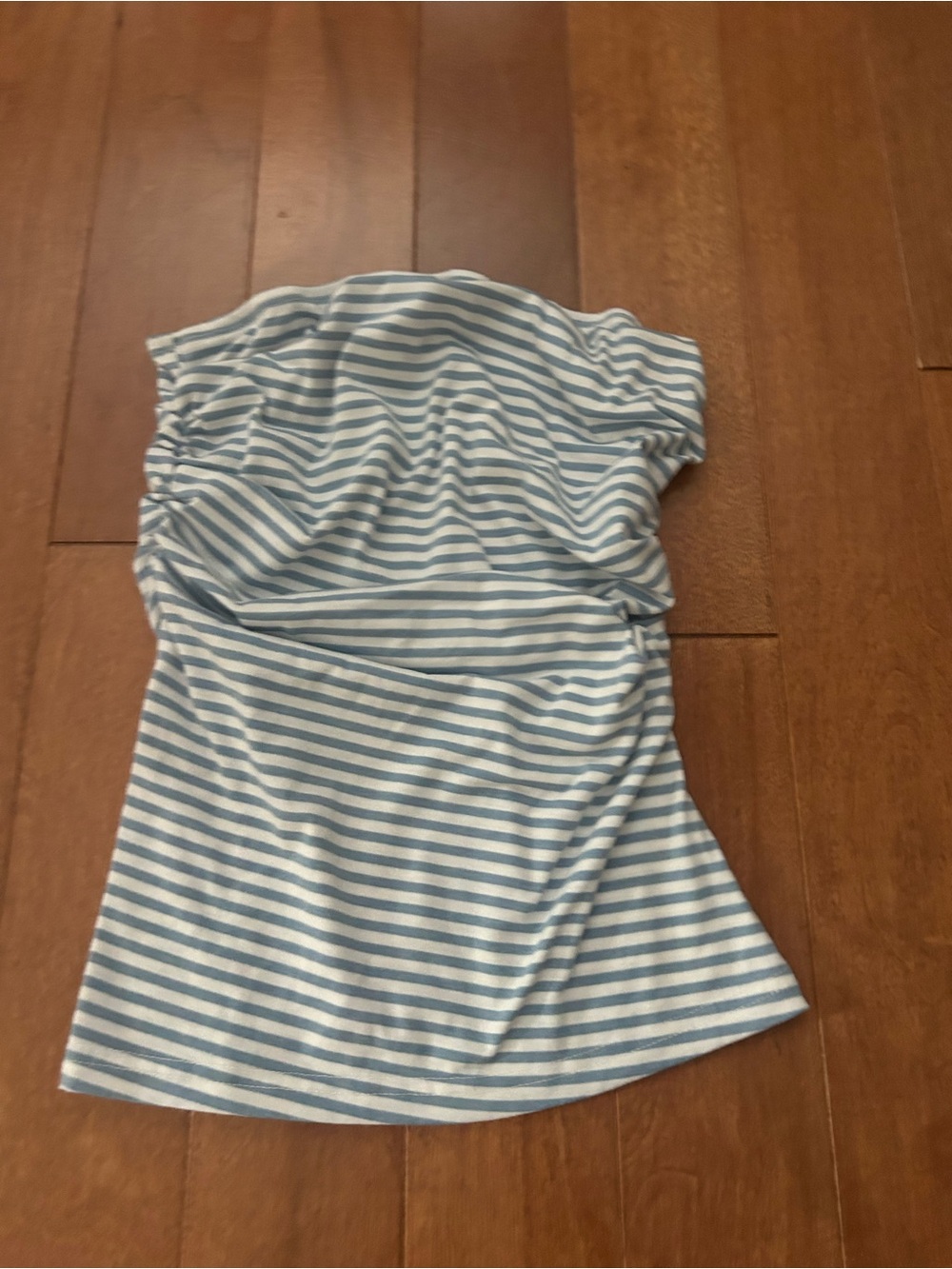 SHEIN Blue and White Striped Off-Shoulder Top